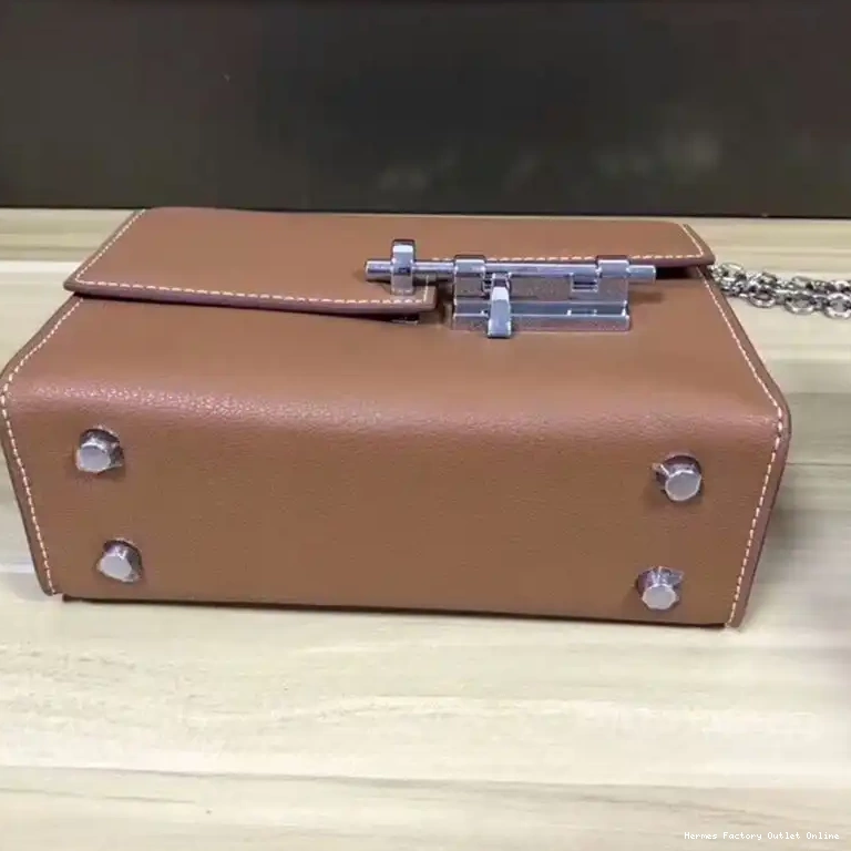 Affordable Hermes In Verrou Bag Mini Chaine Hardware Goatskin Brown Palladium 0507